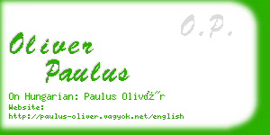 oliver paulus business card